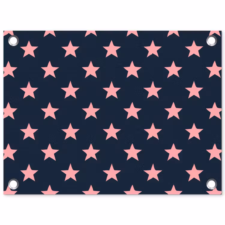 Patroon - Sterren - Roze tuinposter los doek klein 239 -3d