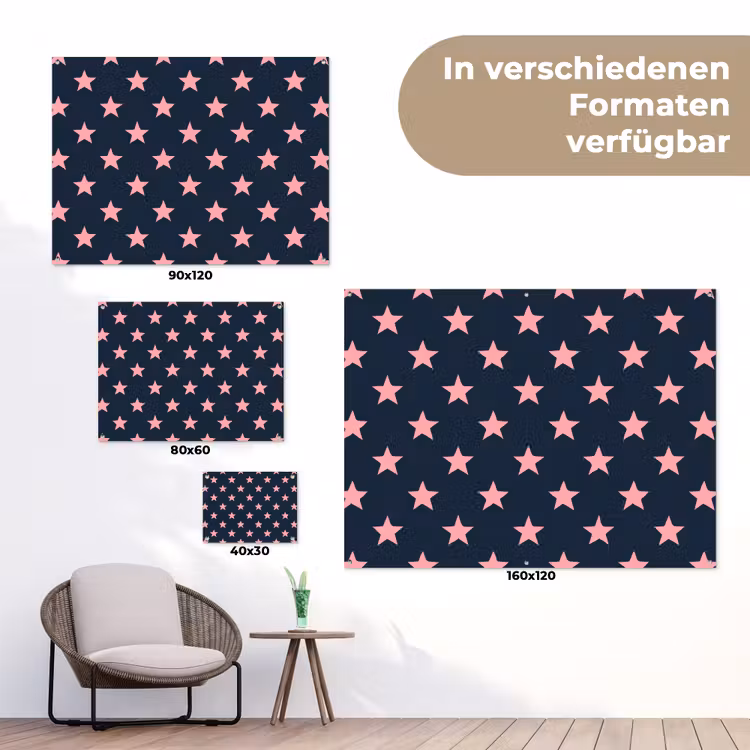 Patroon - Sterren - Roze tuinposter los doek klein 239 -Xsfeer9_DE