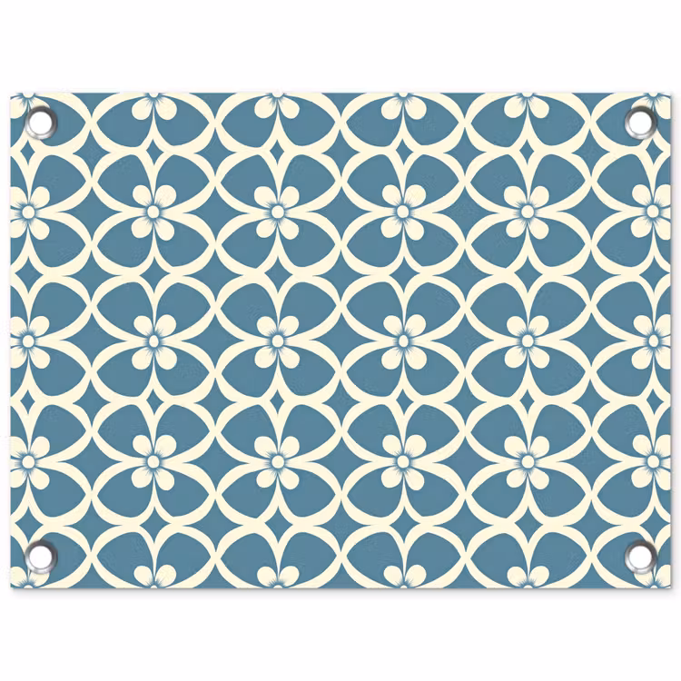 Patroon - Symmetrisch - Blauw tuinposter los doek klein 239 -3d