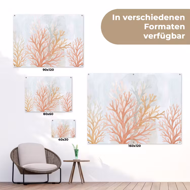 Natuur - Abstract - Aquarel - Organisch - Warm tuinposter los doek klein -Xsfeer9_DE