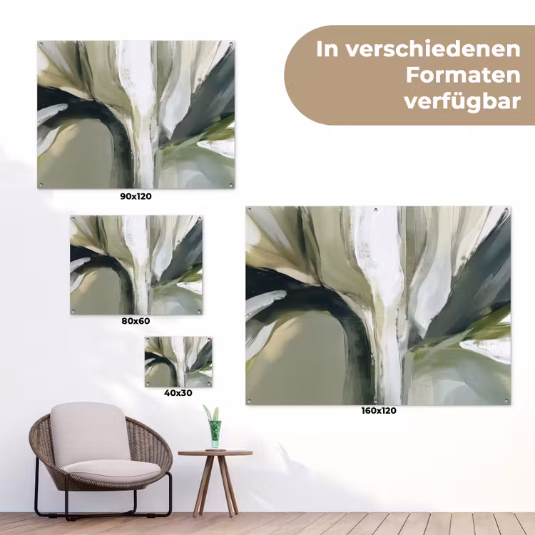 Natuur - Abstract - Groen - Penseelstreken tuinposter los doek klein -Xsfeer9_DE
