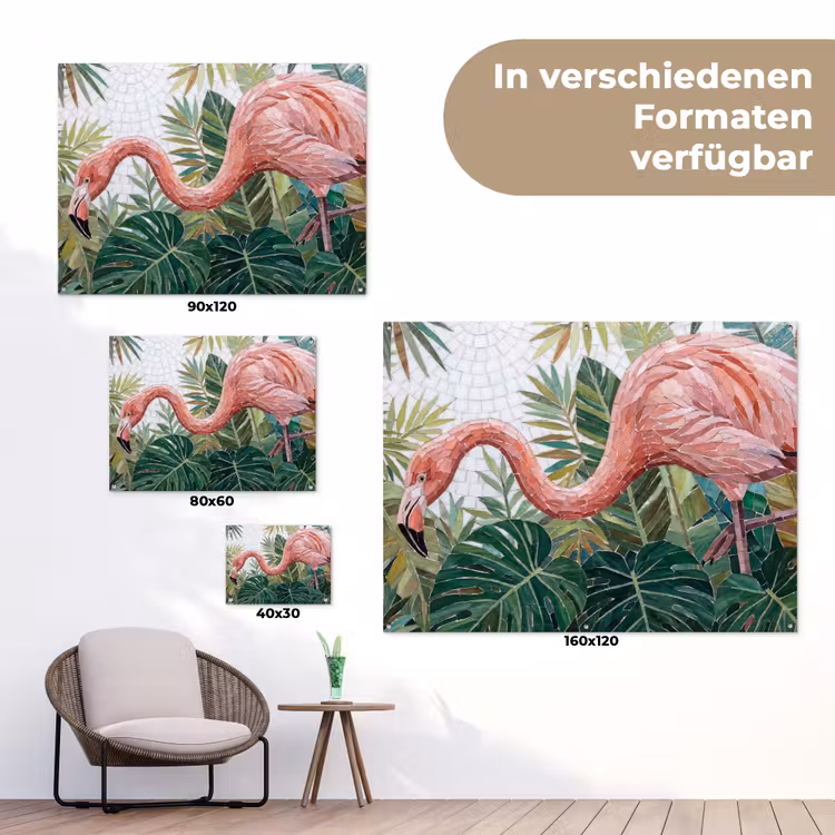 Natuur - Bladeren - Abstract - Groen - Vogel tuinposter los doek klein -Xsfeer9_DE