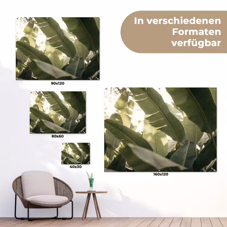 Natuur - Bladeren - Groen - Tropisch - Detail tuinposter los doek klein -Xsfeer9_DE
