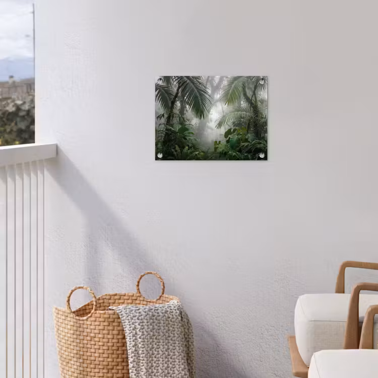 Natuur - Jungle - Mist - Tropisch - Groen tuinposter los doek klein -sfeer8