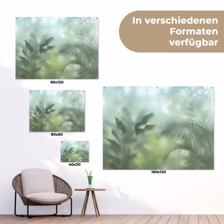 Natuur - Vervaagd - Groen - Abstract - Modern tuinposter los doek klein -Xsfeer9_DE