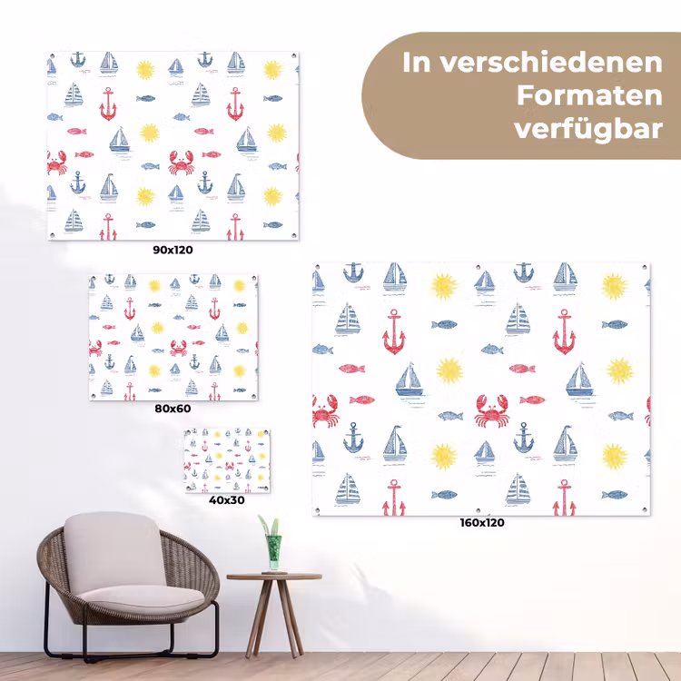 Nautisch - Illustraties - Kleurrijk tuinposter los doek klein 239 -Xsfeer9_DE