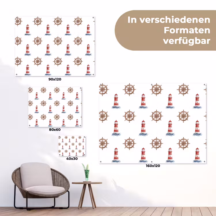 Nautisch - Klassiek - Rood tuinposter los doek klein 239 -Xsfeer9_DE