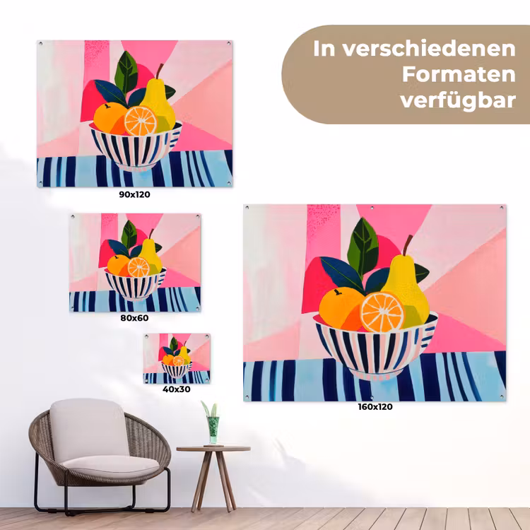 Fruit - Abstracte achtergrond - Roze tuinposter los doek klein -Xsfeer9_DE