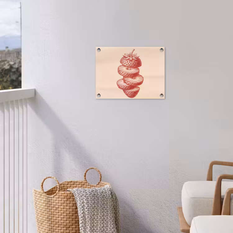 Fruit - Gesneden - Illustratie - Rood - Vintage tuinposter los doek klein -sfeer8