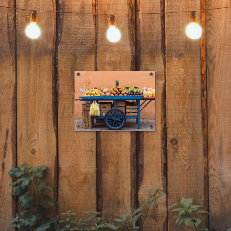 Gartenposter - Obst – Kar – Straße - Fruit - Kar - Straat tuinposter los doek klein