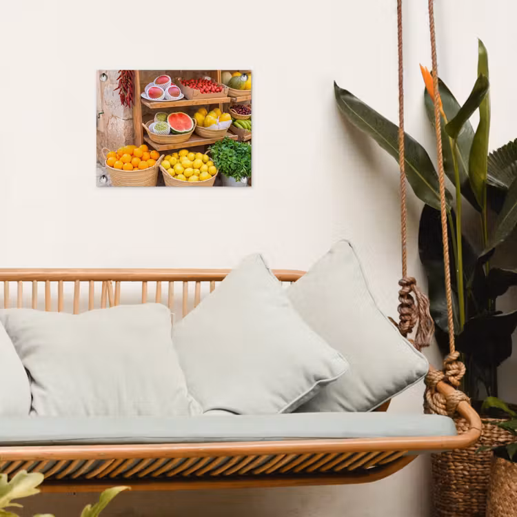 Gartenposter - Obst – Markt – Frisch - Fruit - Markt - Vers tuinposter los doek klein