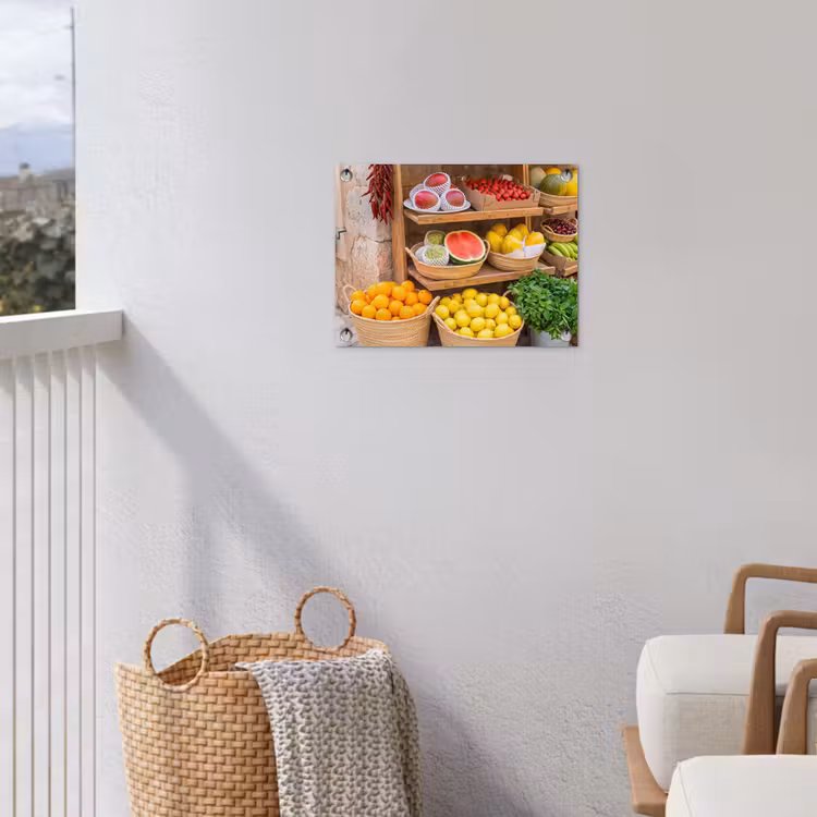 Gartenposter - Obst – Markt – Frisch - Fruit - Markt - Vers tuinposter los doek klein
