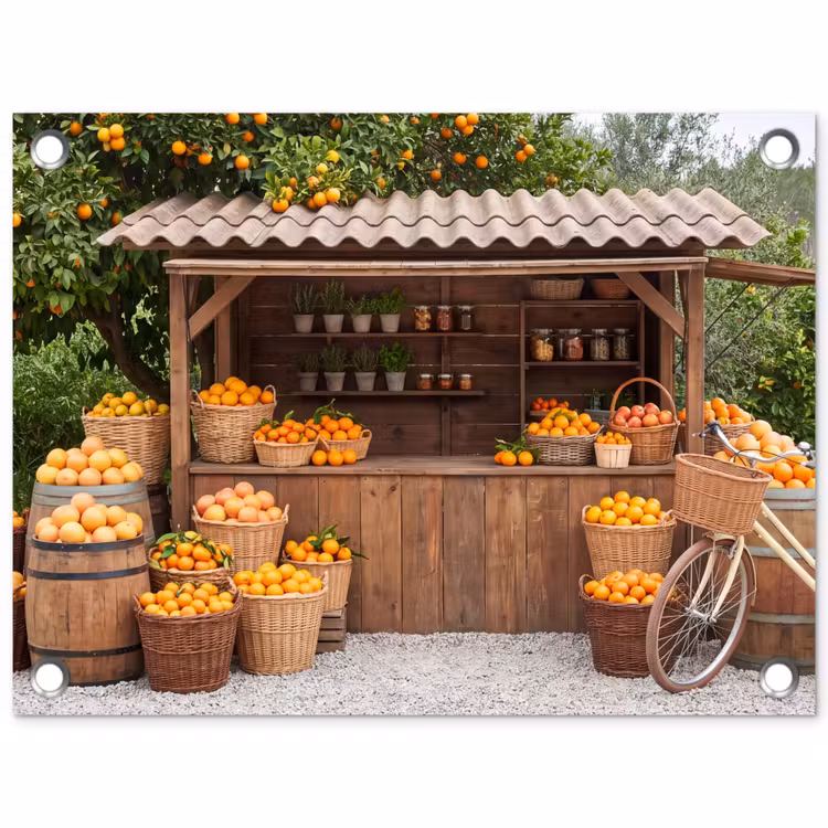 Gartenposter - Obst – Markt – Ländlich - Fruit - Markt - Landelijk tuinposter los doek klein