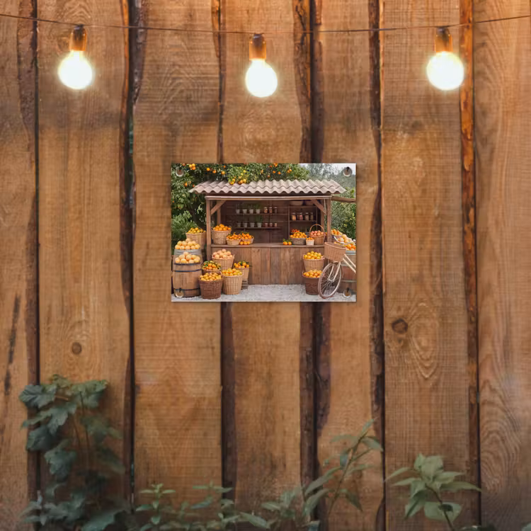 Gartenposter - Obst – Markt – Ländlich - Fruit - Markt - Landelijk tuinposter los doek klein
