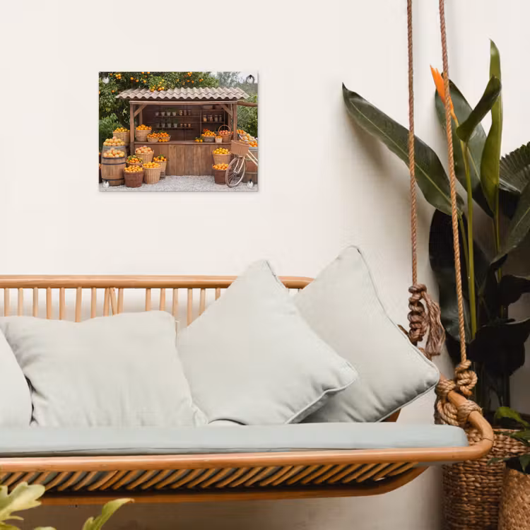 Gartenposter - Obst – Markt – Ländlich - Fruit - Markt - Landelijk tuinposter los doek klein
