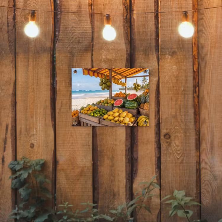 Gartenposter - Obst – Strand – Tropisch - Fruit - Strand - Tropisch tuinposter los doek klein