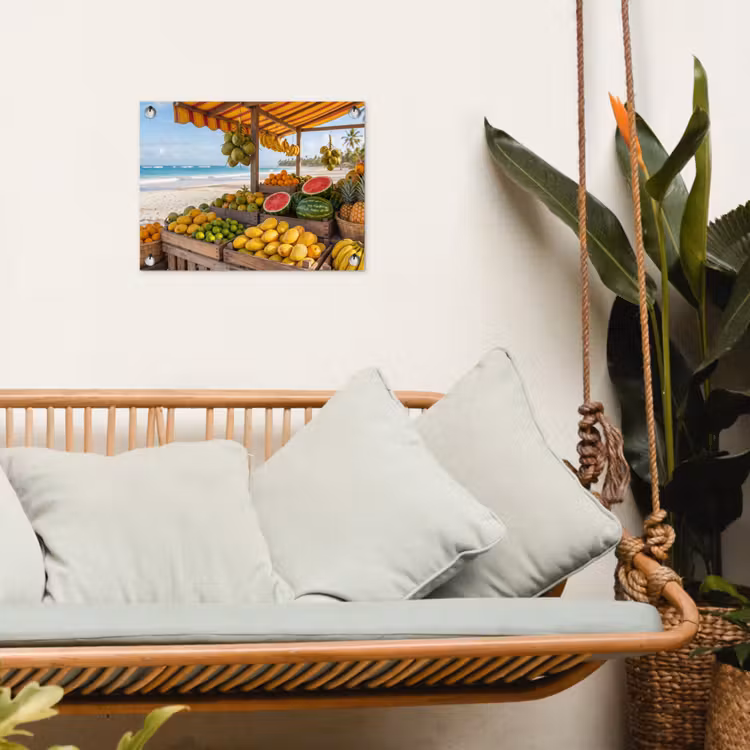 Gartenposter - Obst – Strand – Tropisch - Fruit - Strand - Tropisch tuinposter los doek klein