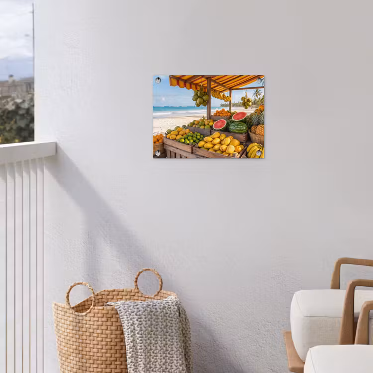 Gartenposter - Obst – Strand – Tropisch - Fruit - Strand - Tropisch tuinposter los doek klein