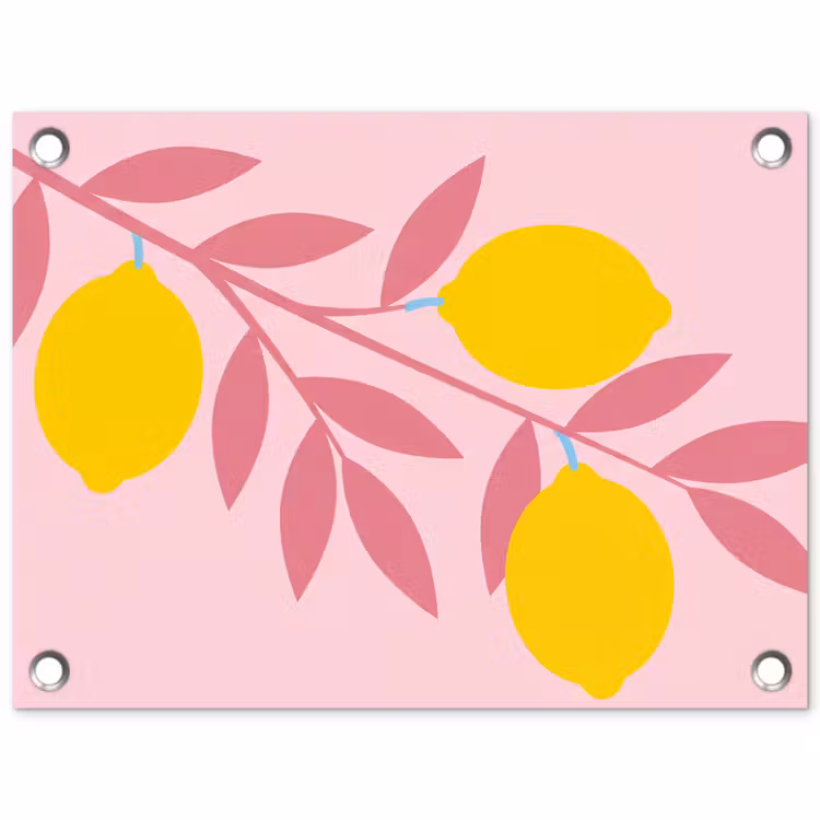 Fruit - Tak - Natuur - Abstract - Roze tuinposter los doek klein -3d