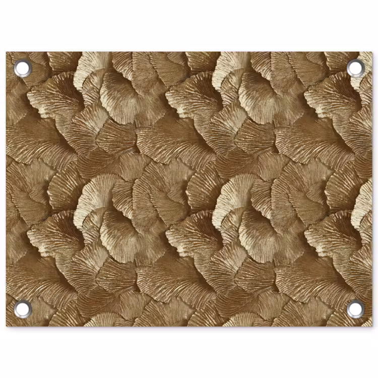 Organisch - Patroon - Bladeren - Goud tuinposter los doek klein 239 -3d