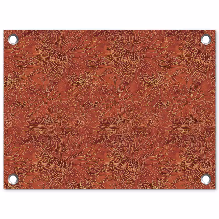 Oosters - Bloemen - Terracotta tuinposter los doek klein 239 -3d
