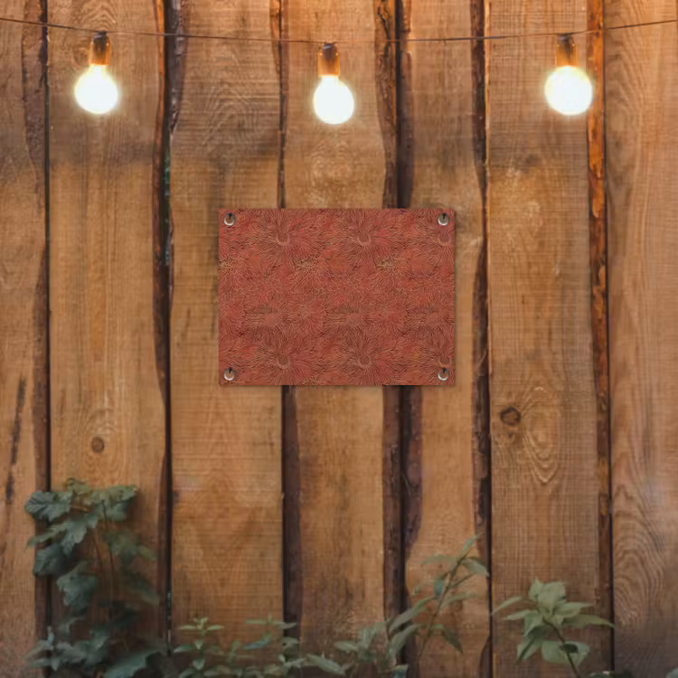 Oosters - Bloemen - Terracotta tuinposter los doek klein 239 -sfeer1