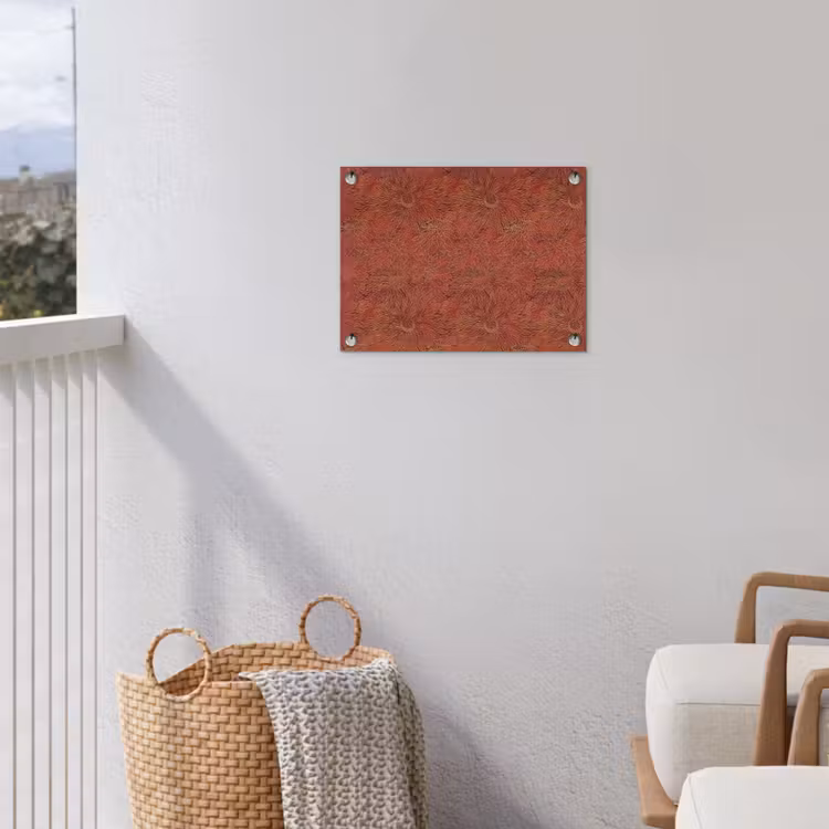 Oosters - Bloemen - Terracotta tuinposter los doek klein 239 -sfeer8