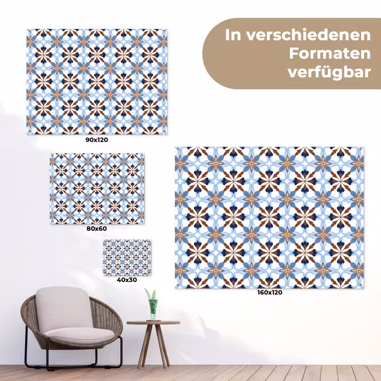 Ornament - Tegel - Kleurrijk tuinposter los doek klein 239 -Xsfeer9_DE