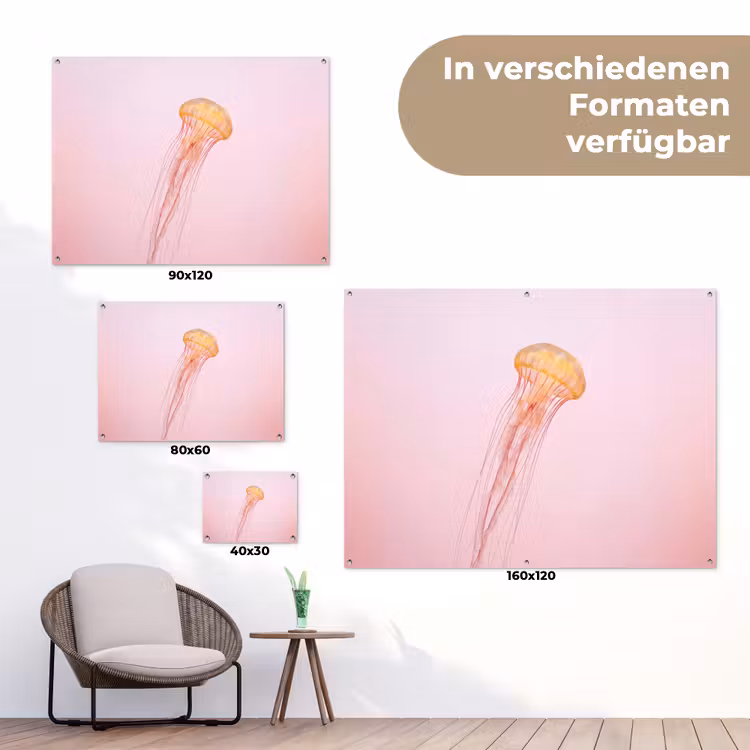 Sierlijk - Kwal - Roze tuinposter los doek klein -Xsfeer9_DE