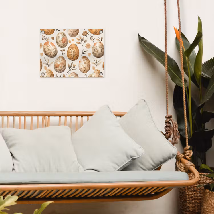 Paaseieren - Bruin - Bloemen tuinposter los doek klein -sfeer7
