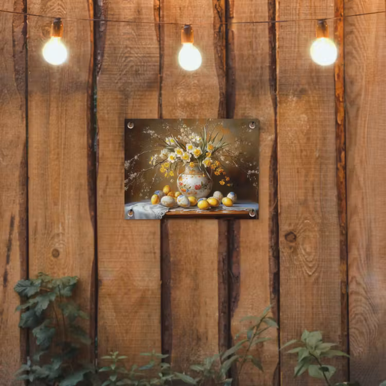 Paaseieren - Stilleven - Vaas tuinposter los doek klein -sfeer1