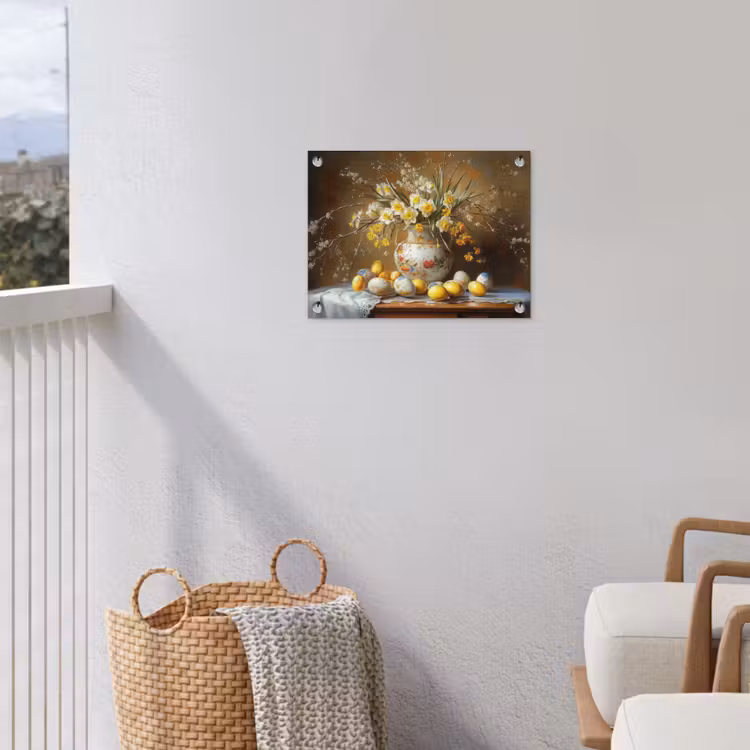 Paaseieren - Stilleven - Vaas tuinposter los doek klein -sfeer8
