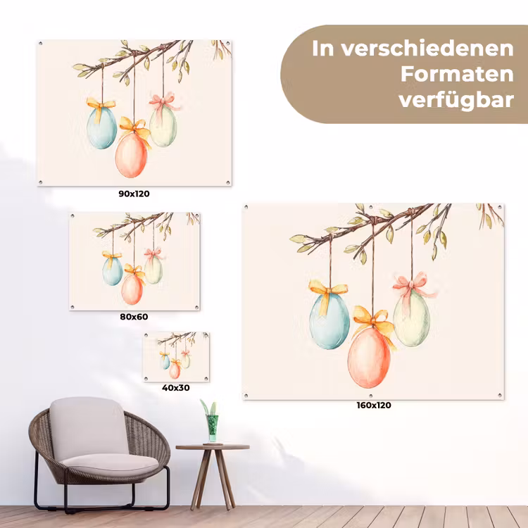 Paastak - Strikje - Eieren tuinposter los doek klein -Xsfeer9_DE