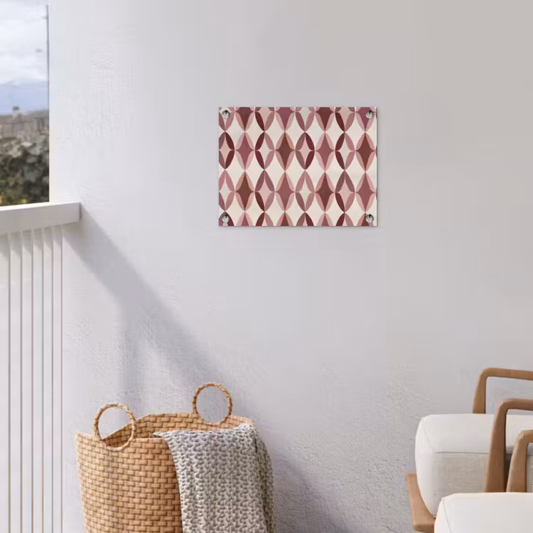 Ovaal - Textuur - Roze tuinposter los doek klein 239 -sfeer8