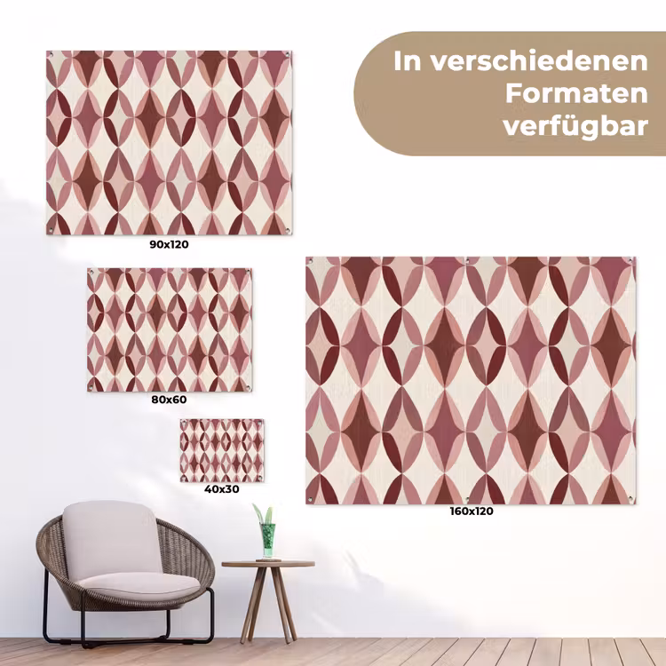 Ovaal - Textuur - Roze tuinposter los doek klein 239 -Xsfeer9_DE