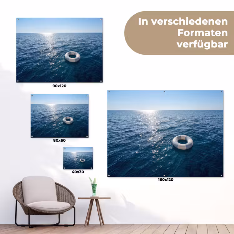 Oceaan - Zwemband - Horizon tuinposter los doek klein -Xsfeer9_DE