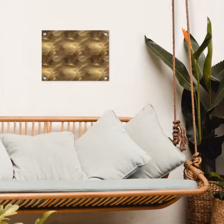Palm - Waaier - Goud tuinposter los doek klein 239 -sfeer7