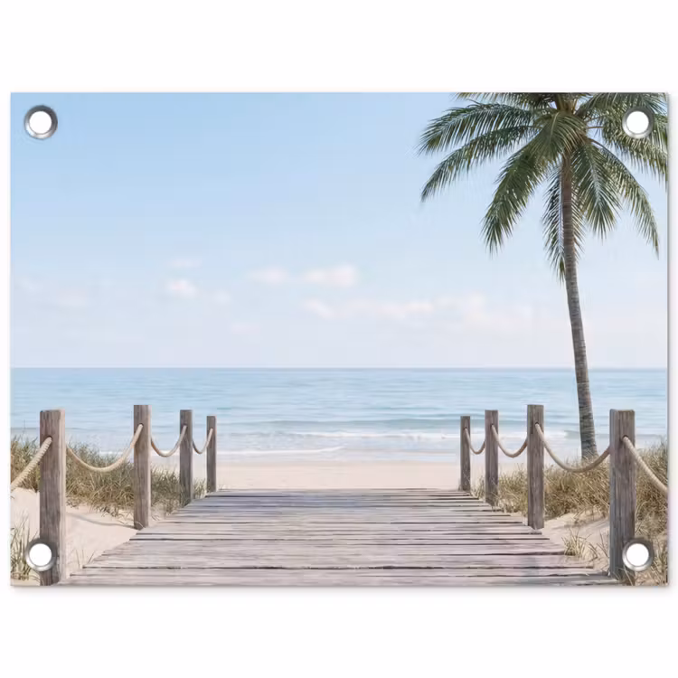 Palmbomen - Pad - Horizon tuinposter los doek klein -3d