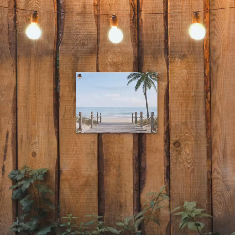 Palmbomen - Pad - Horizon tuinposter los doek klein -sfeer1