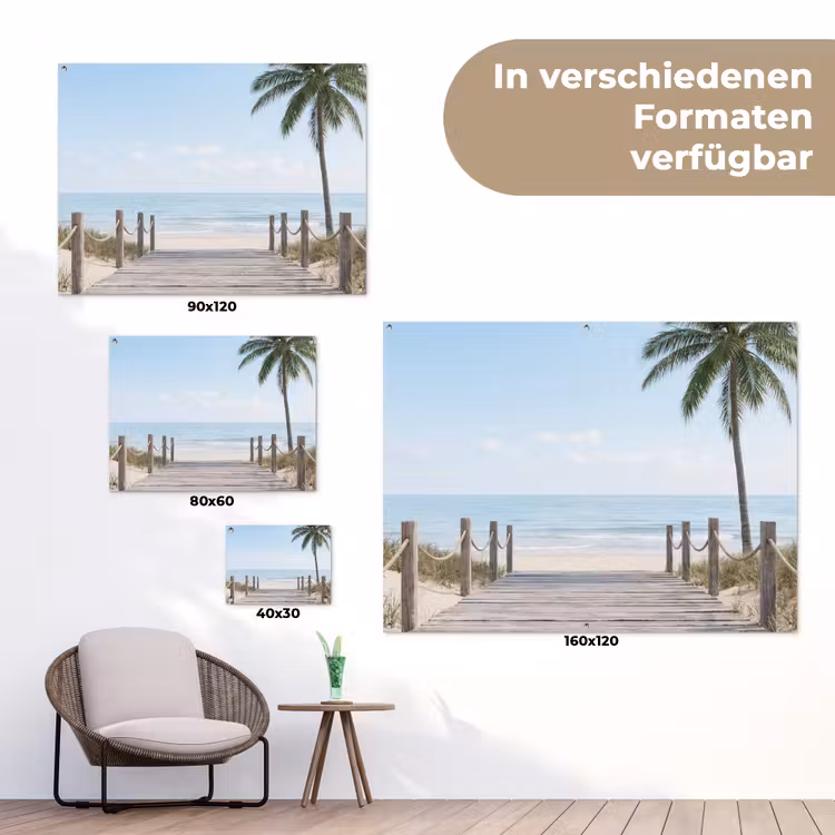 Palmbomen - Pad - Horizon tuinposter los doek klein -Xsfeer9_DE