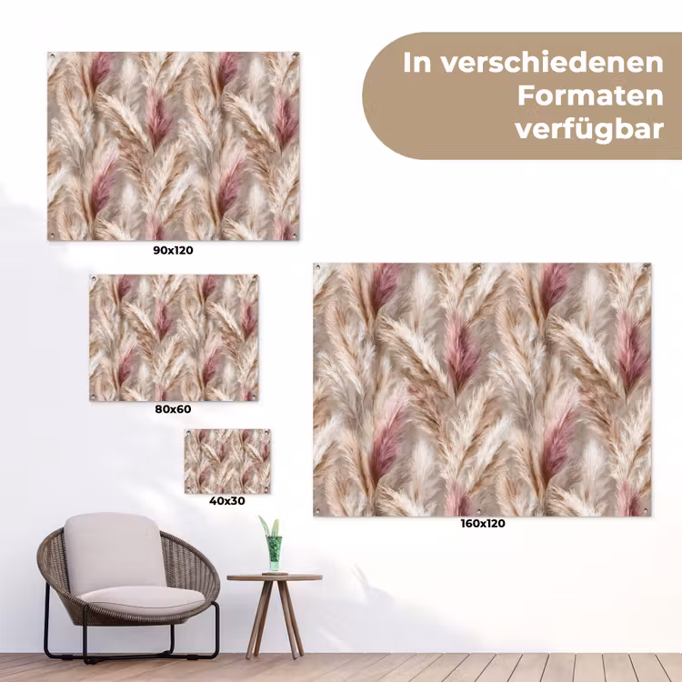 Pampasgras - Pluizig - Kleurrijk tuinposter los doek klein 239 -Xsfeer9_DE