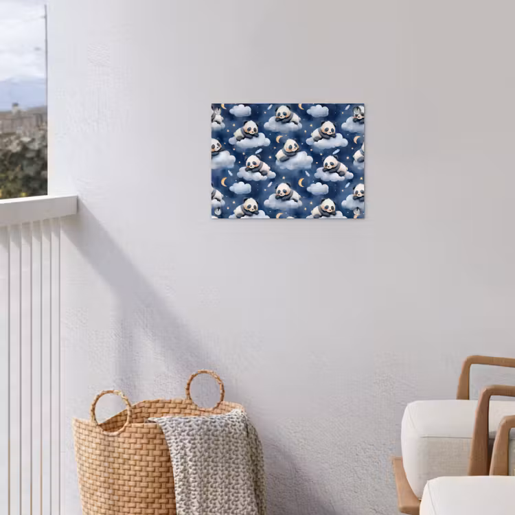 Panda's - Slapen - Blauw tuinposter los doek klein 239 -sfeer8