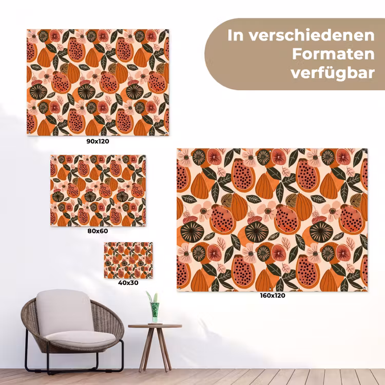 Papaja - Bloesem - Oranje tuinposter los doek klein 239 -Xsfeer9_DE