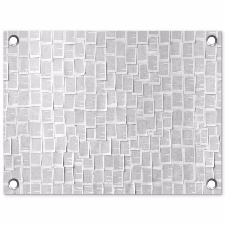 Papier - Overlappend - Textuur - Modern - Wit tuinposter los doek klein -3d