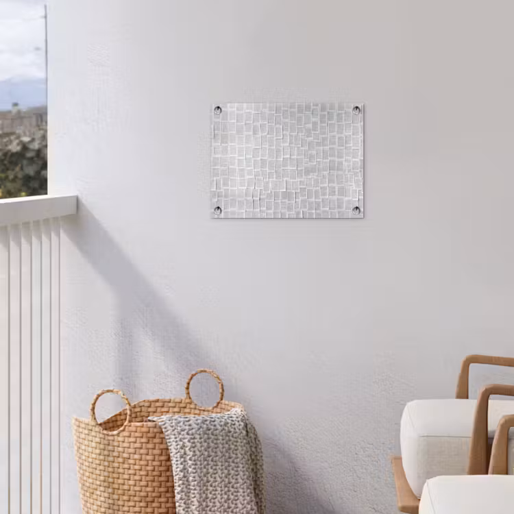 Papier - Overlappend - Textuur - Modern - Wit tuinposter los doek klein -sfeer8