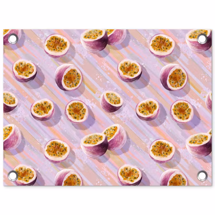 Passievrucht - Tropisch - Paars tuinposter los doek klein 239 -3d
