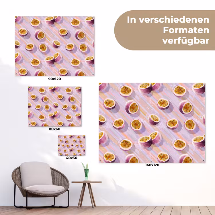 Passievrucht - Tropisch - Paars tuinposter los doek klein 239 -Xsfeer9_DE