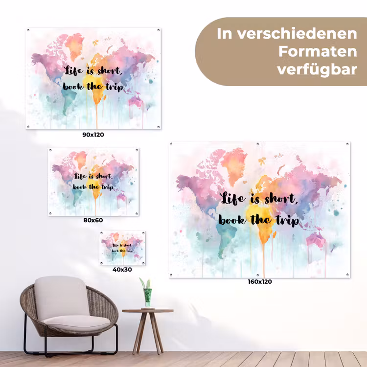 Pastelkleuren - Quote - Sierletters tuinposter los doek klein -Xsfeer9_DE