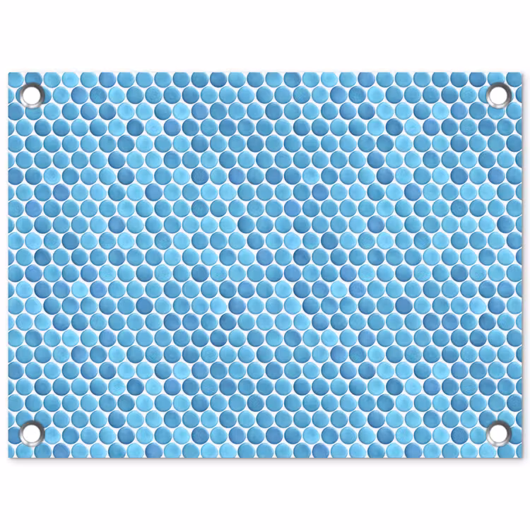 Penny - Mozaïek - Lichtblauw tuinposter los doek klein 239 -3d
