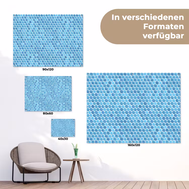 Penny - Mozaïek - Lichtblauw tuinposter los doek klein 239 -Xsfeer9_DE